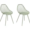 Tuolit<Beliani Tuoli Muovi Vihrea 2 Kpl Canton Ii