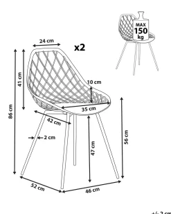 Tuolit<Beliani Tuoli Muovi Vihrea 2 Kpl Canton Ii