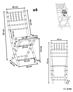 Clearance Beliani Tuoli Pyokki Kokoontaitettava Kulta 4 Kpl Machias
