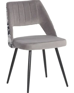 Tuolit<Beliani Tuoli Sametti Harmaa 2 Kpl Ansley
