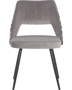 Tuolit<Beliani Tuoli Sametti Harmaa 2 Kpl Ansley