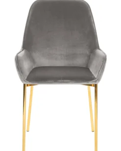 Tuolit<Beliani Tuoli Sametti Harmaa 2 Kpl Loverna