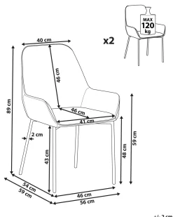 Tuolit<Beliani Tuoli Sametti Harmaa 2 Kpl Loverna