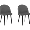 Shop Beliani Tuoli Sametti Harmaa 2 Kpl Visalia