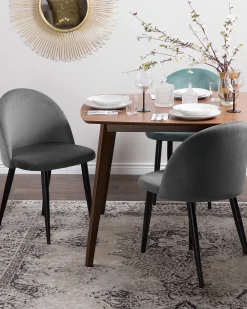 Shop Beliani Tuoli Sametti Harmaa 2 Kpl Visalia