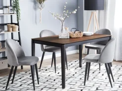 Shop Beliani Tuoli Sametti Harmaa 2 Kpl Visalia