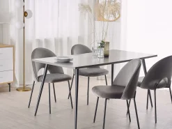 Tuolit<Beliani Tuoli Sametti Harmaa 2 Kpl Covelo