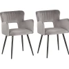 Discount Beliani Tuoli Sametti Harmaa 2 Kpl Sanilac