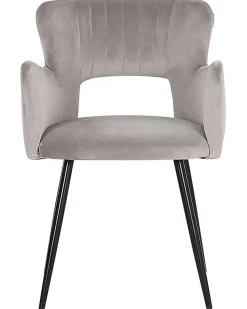 Discount Beliani Tuoli Sametti Harmaa 2 Kpl Sanilac