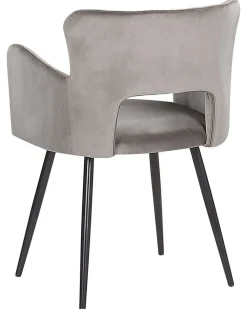 Discount Beliani Tuoli Sametti Harmaa 2 Kpl Sanilac