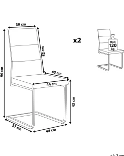 Tuolit<Beliani Tuoli Sametti Harmaa 2 Kpl Rockford