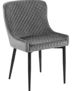 Tuolit<Beliani Tuoli Sametti Harmaa 2 Kpl Solano