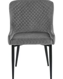 Tuolit<Beliani Tuoli Sametti Harmaa 2 Kpl Solano