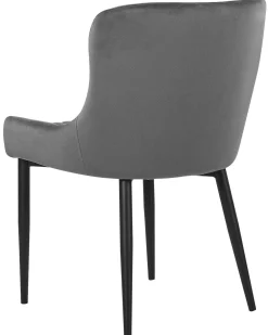 Tuolit<Beliani Tuoli Sametti Harmaa 2 Kpl Solano