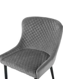 Tuolit<Beliani Tuoli Sametti Harmaa 2 Kpl Solano