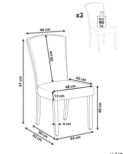 Fashion Beliani Tuoli Sametti Harmaa 2 Kpl Piseco