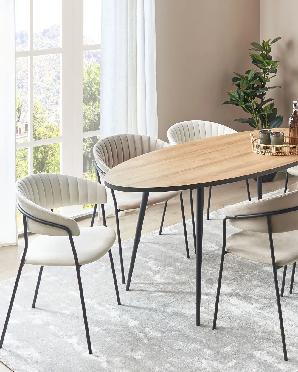 Tuolit<Beliani Tuoli Sametti Kermanvalkoinen 2 Kpl Mariposa