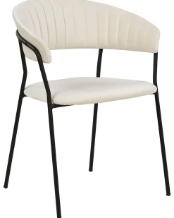 Tuolit<Beliani Tuoli Sametti Kermanvalkoinen 2 Kpl Mariposa