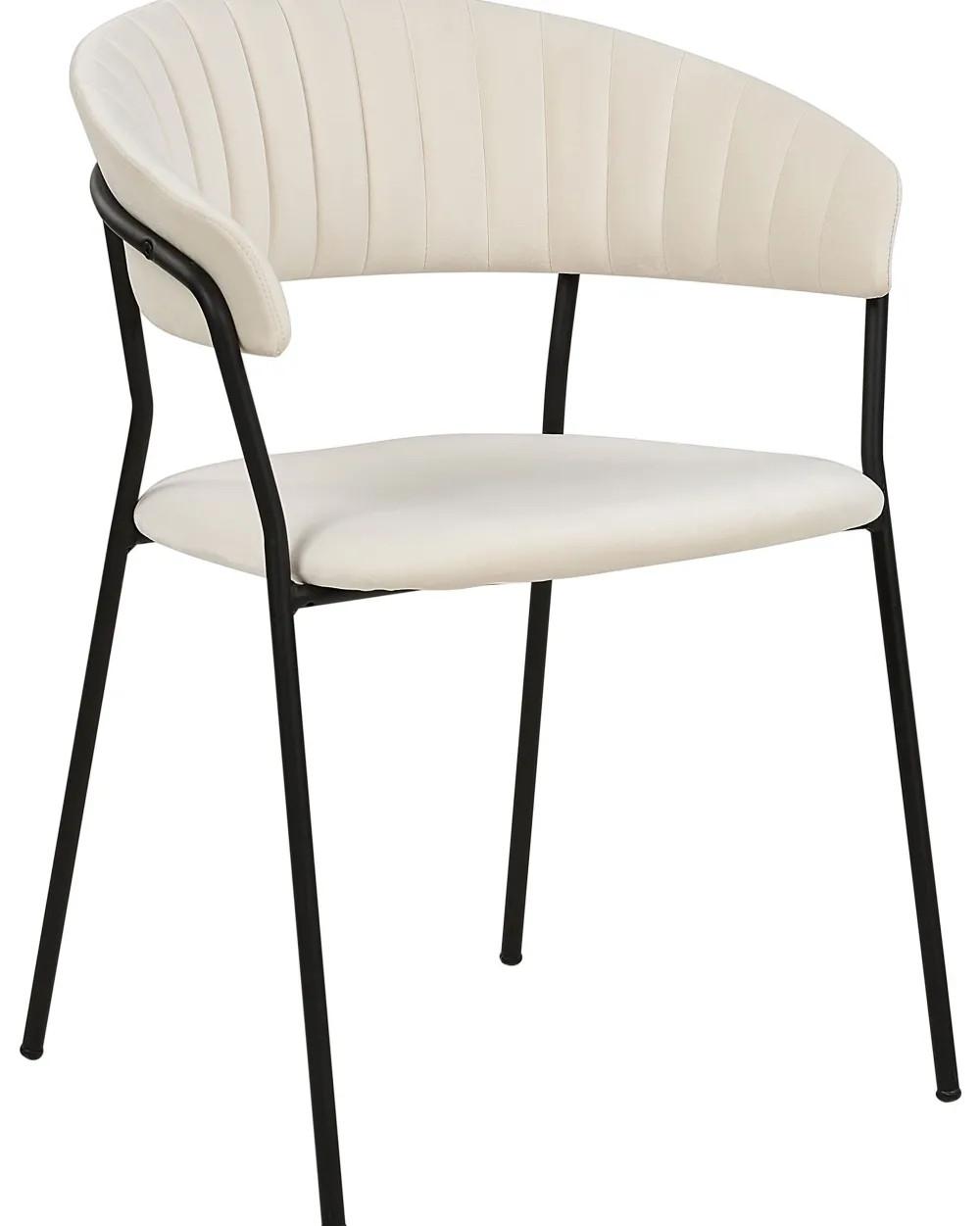 Tuolit<Beliani Tuoli Sametti Kermanvalkoinen 2 Kpl Mariposa