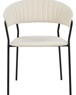 Tuolit<Beliani Tuoli Sametti Kermanvalkoinen 2 Kpl Mariposa