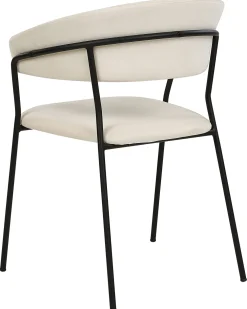 Tuolit<Beliani Tuoli Sametti Kermanvalkoinen 2 Kpl Mariposa