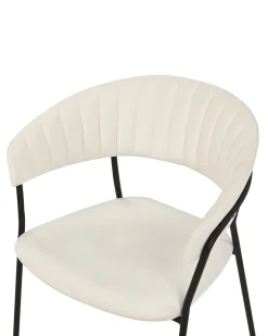 Tuolit<Beliani Tuoli Sametti Kermanvalkoinen 2 Kpl Mariposa