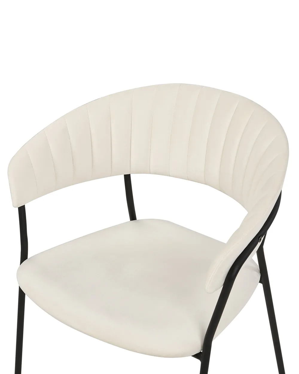 Tuolit<Beliani Tuoli Sametti Kermanvalkoinen 2 Kpl Mariposa