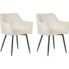 Tuolit<Beliani Tuoli Sametti Kermanvalkoinen 2 Kpl Jasmin