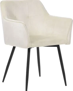 Tuolit<Beliani Tuoli Sametti Kermanvalkoinen 2 Kpl Jasmin