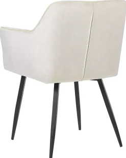 Tuolit<Beliani Tuoli Sametti Kermanvalkoinen 2 Kpl Jasmin