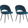 Tuolit<Beliani Tuoli Sametti Merensininen 2 Kpl Vivian