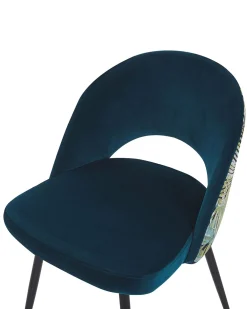 Tuolit<Beliani Tuoli Sametti Merensininen 2 Kpl Vivian