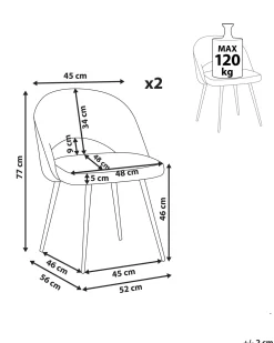 Tuolit<Beliani Tuoli Sametti Merensininen 2 Kpl Vivian