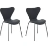 Tuolit<Beliani Tuoli Sametti Musta 2 Kpl Boonville