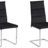 Outlet Beliani Tuoli Sametti Musta 2 Kpl Rockford