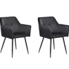Tuolit<Beliani Tuoli Sametti Musta 2 Kpl Jasmin