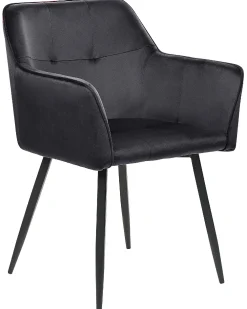 Tuolit<Beliani Tuoli Sametti Musta 2 Kpl Jasmin