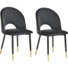 Tuolit<Beliani Tuoli Sametti Musta 2 Kpl Magalia