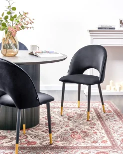 Tuolit<Beliani Tuoli Sametti Musta 2 Kpl Magalia