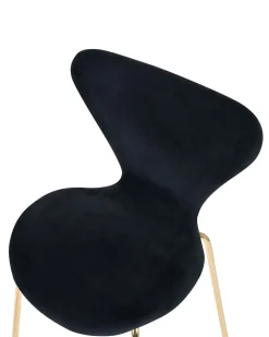 Tuolit<Beliani Tuoli Sametti Musta/Kulta 2 Kpl Boonville