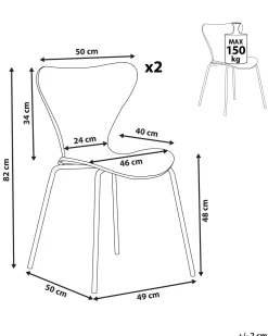 Tuolit<Beliani Tuoli Sametti Musta/Kulta 2 Kpl Boonville