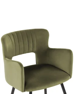 Tuolit<Beliani Tuoli Sametti Oliivinvihrea 2 Kpl Sanilac