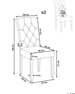 New Beliani Tuoli Sametti Ruskeanharmaa 2 Kpl Velva Ii