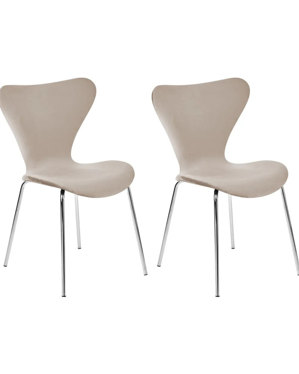 Fashion Beliani Tuoli Sametti Ruskeanharmaa/Hopea 2 Kpl Boonville