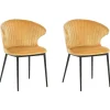 Outlet Beliani Tuoli Sametti Sinapinkeltainen 2 Kpl Augusta