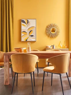 Outlet Beliani Tuoli Sametti Sinapinkeltainen 2 Kpl Augusta