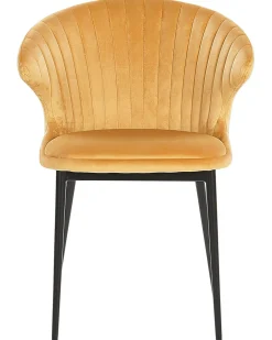 Outlet Beliani Tuoli Sametti Sinapinkeltainen 2 Kpl Augusta
