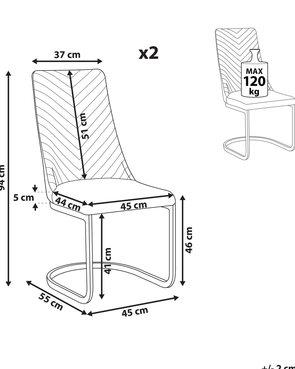 Sale Beliani Tuoli Sametti Smaragdinvihrea 2 Kpl Altoona