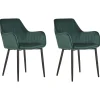 Flash Sale Beliani Tuoli Sametti Smaragdinvihrea 2 Kpl Wellston