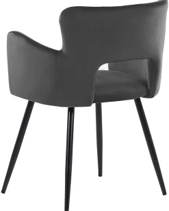Tuolit<Beliani Tuoli Sametti Tummanharmaa 2 Kpl Sanilac
